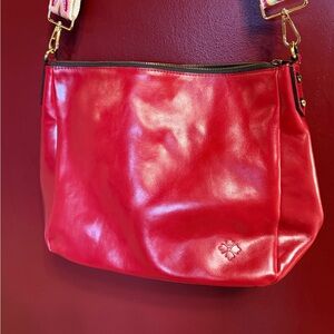 Patricia‎ Nash Lilia Leather Hobo Crossbody Red